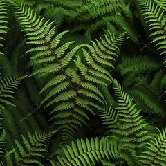 Wall Mural - Fern botanical background pattern, intricate and highly detailed,