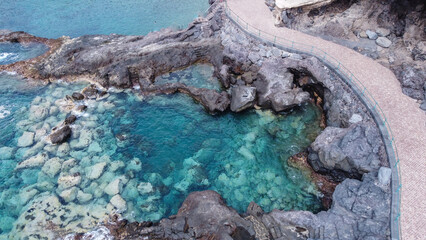 Wall Mural - Abama beach, Tenerife, Spain - perfect lonely spot with natural pools and white sand