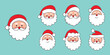 santa claus faces characters vector illustration, design icons, Vector cartoon, Christmas Stickers