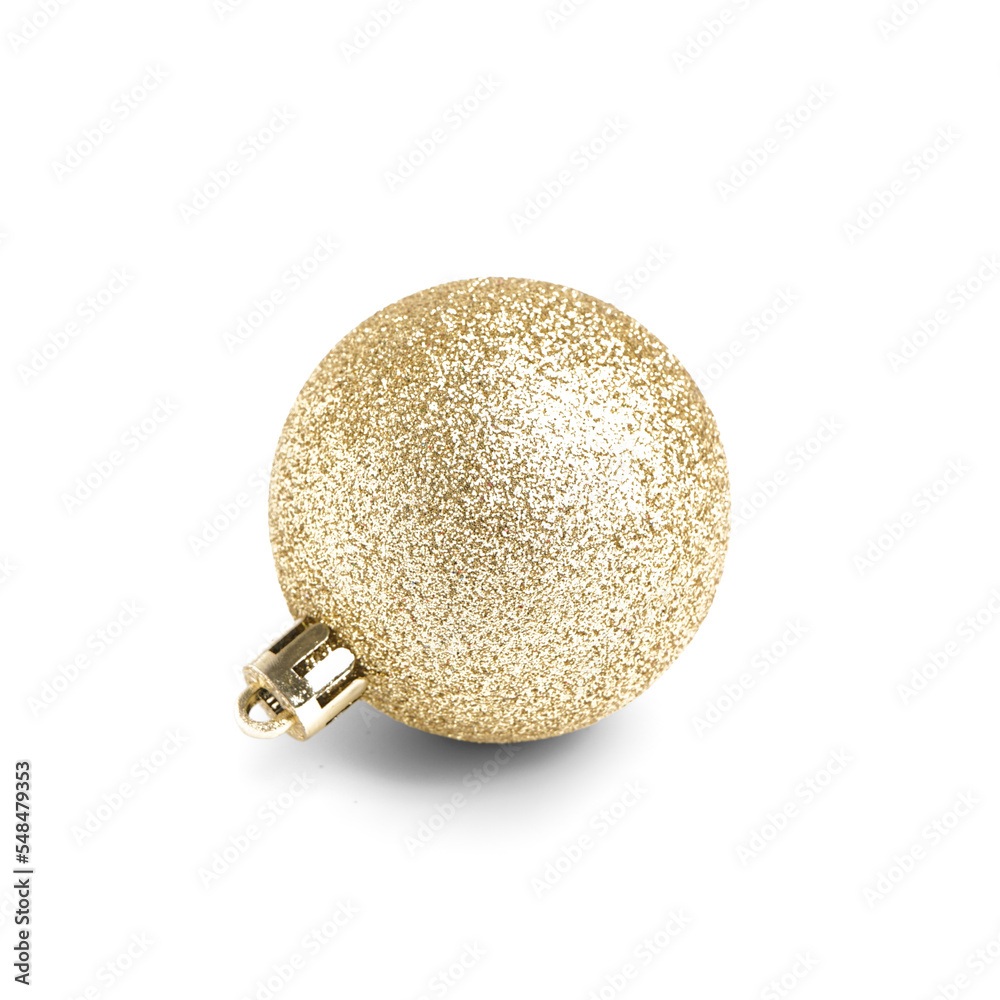 Shiny Christmas ball on white background