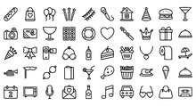 Event Icon Pack, Party Icon Set, Handdrawn Icon