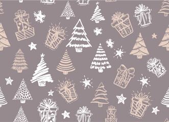 Wall Mural - christmas tree hand drawn illustrations. vector.