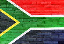 South Africa Flag On A Brick Wall