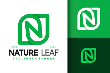 Letter N Nature Leaf Logo Design, brand identity logos vector, modern logo, Logo Designs Vector Illustration Template