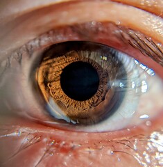 Poster - Macro shot of a wide opened human eye