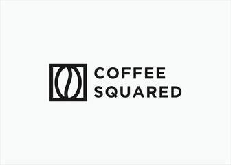 Wall Mural - coffee square logo design vector silhouette illustration