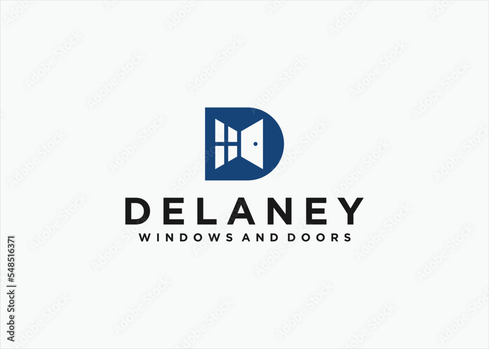 letter d with windows and doors logo design vector silhouette ...