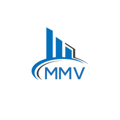 MMV letter logo. MMV blue image. MMV Monogram logo design for entrepreneur and business. MMV best icon.	
