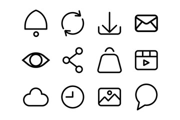 Poster - Set of basic web and applications icon design. Sign for design interfaces