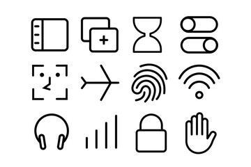 Poster - Set of basic web and applications icon design. Sign for design interfaces