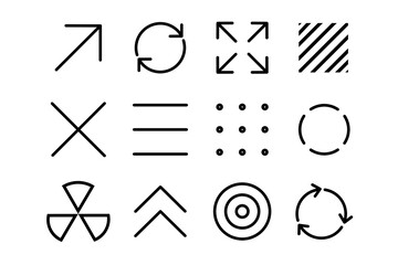 Poster - Set of geometric line icon design. trendy streetwear design element