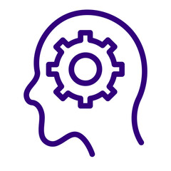 Poster - Head and gear icon design for Artificial intelligence technology theme