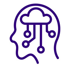 Poster - Head with brain icon design for Artificial intelligence technology theme