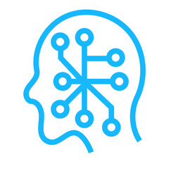 Poster - Head and networking icon design for Artificial intelligence technology theme