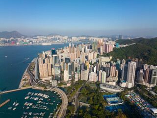 Fototapete - Top view of Hong Kong Typhoon shelter