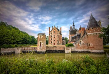 Canvas Print - Chateau du Moulin in Lassay-sur-Croisne, Loire Valley, France