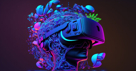 Poster - Metaverse concept. Generative AI