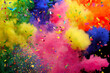 canvas print picture - Bunte Farbexplosion mit Konfetti, Abstrakte Hintergrund Illustration