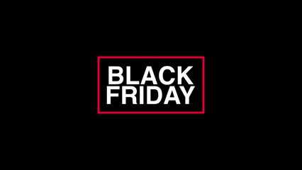 Aufkleber - Black Friday label animation for retail and business promotion. Simple text effect footage overlay