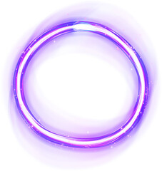 Wall Mural - Round circle purple neon light effect