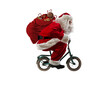 © alphaspirit - Santaclaus rides bike to deliver fast christmas gifts