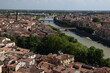 panoramic summer view of Verona' s historic town with view of river Adige and bridges