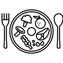 healty food line icon