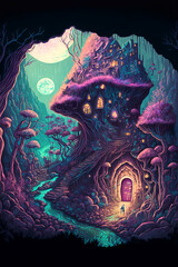 Wall Mural - magic of the world digital art ai-genrated