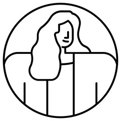 Wall Mural - businesswoman line icon