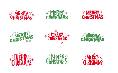 merry christmas lettering typographic design. xmas holidays text design.
