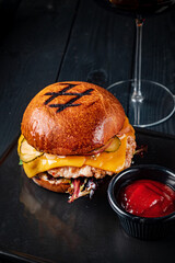 Canvas Print - gourmet burger with tomato sauce