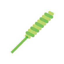 Isolated Green Lollipop Candy Sheer Flat Icon Vector Illustration