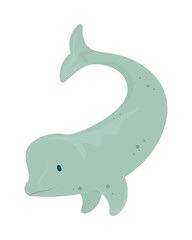 Poster - cartoon beluga icon