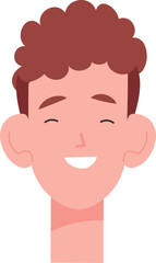 Wall Mural - Happy laughing boy head avatar. Smiling guy face