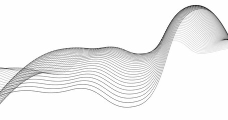 Poster - curved wavy lines tech futuristic motion background. dynamic abstract line waving loop line. metaver