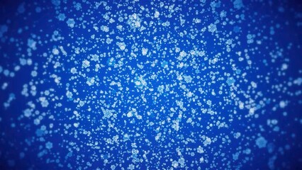 Poster - Abstract background with lots of snowflakes. Motion. Snowflakes move in air like bacteria. A lot of clusters of snowflakes in space. Winter background