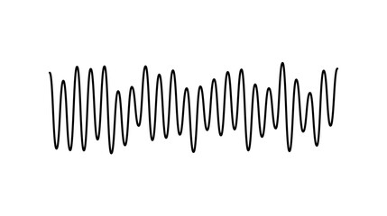 Poster - Sound wave signal. Music or voice diagram. Audio track beats. Black curve soundwave rhythm. Pulsating line. 