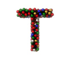 Fototapete - Holiday Ornament Font - Letter T