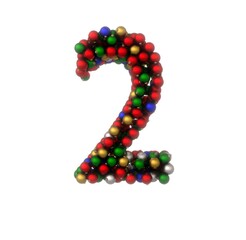 Fototapete - Holiday Ornament Font - Number 2