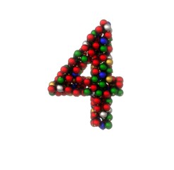 Fototapete - Holiday Ornament Font - Number 4