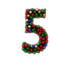 Fototapete - Holiday Ornament Font - Number 5
