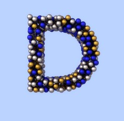 Fototapete - Holiday Ornament Font - Letter D