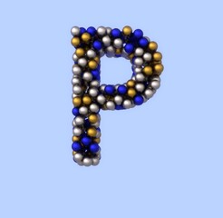 Fototapete - Holiday Ornament Font - Letter P
