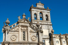 Portugal, Evora, Exterior Of Old Church With Bell Tower