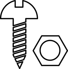 Poster - Nut bolt icon vector isolated template on white background