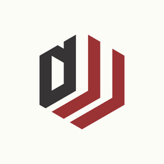 Poster - Simple and unique letter or word DW font 3D shape on hexagon image graphic icon logo design abstract concept vector stock. Can be used as symbol related to initial or monogram