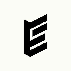 Poster - Simple and unique letter or word EE double font on 3D cut shape image graphic icon logo design abstract concept vector stock. Can be used as symbol related to initial or Monogram