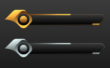 Wall Mural - Abstract gold and silver lower thirds for video streaming title