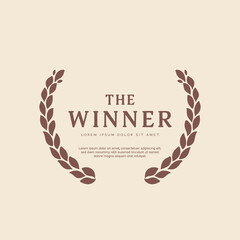 Poster - hand drawing brown laurel wreath for award or certificate element decoration