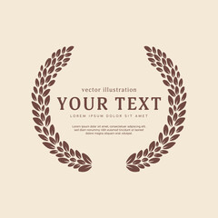 Poster - vintage hand drawing flower leaf branch wreath vector frame